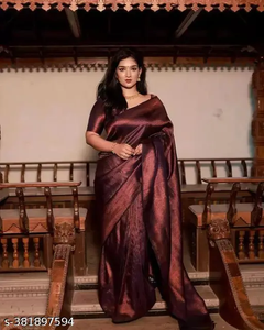 New Design  brown Saree